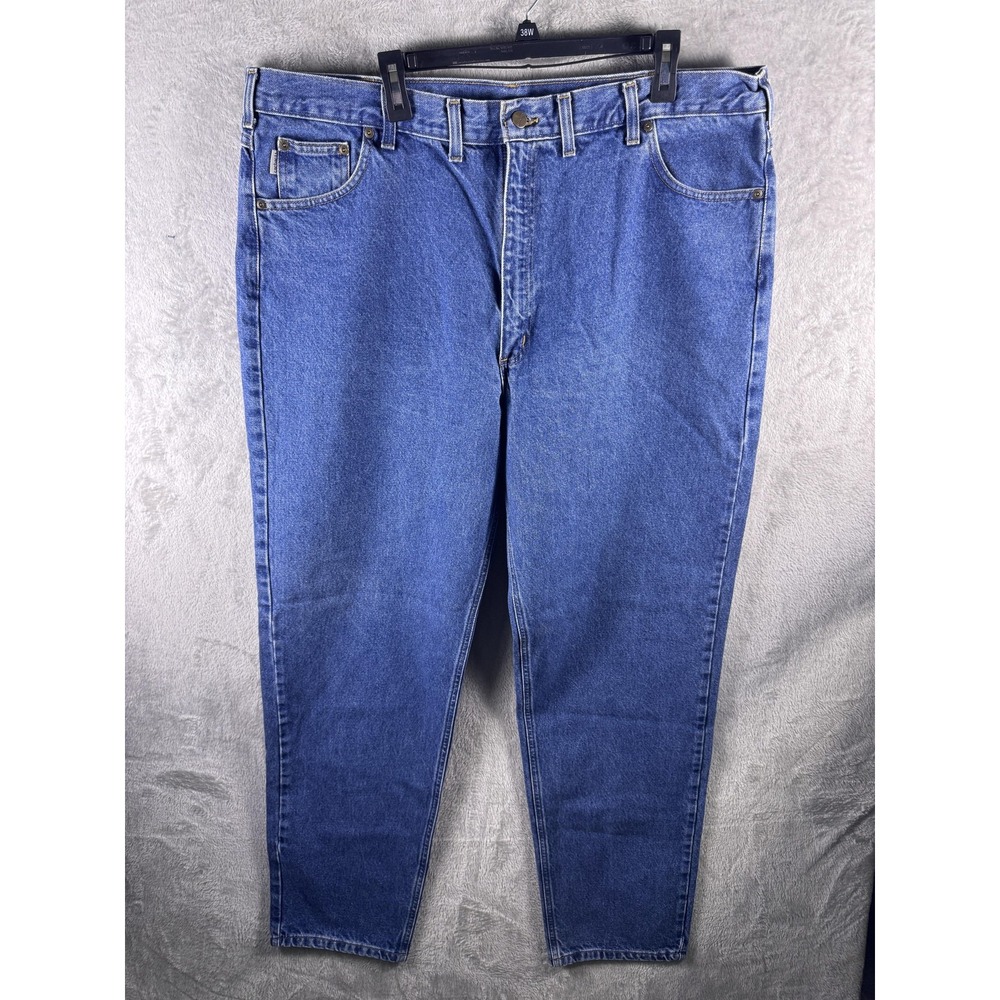 Carhartt Jeans Mens 44x36 Blue Relaxed Fit Straight Medium Wash Denim Pants